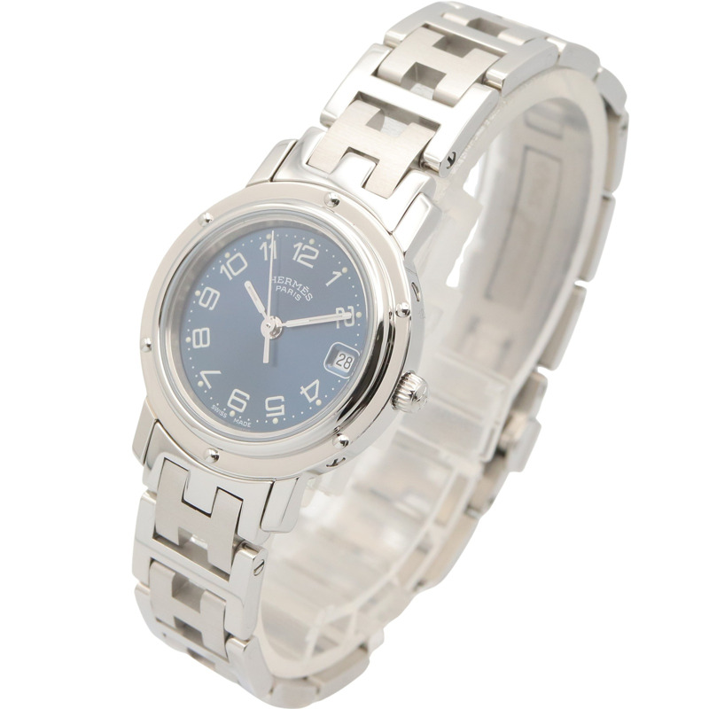 愛馬仕 Clipper 系列腕錶，不鏽鋼材質，女士款，藍色 (CL4.210)-1