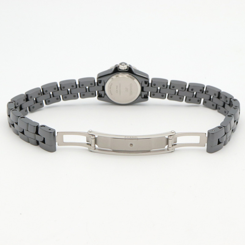 香奈兒 J12 XS 鑽石錶圈腕錶，陶瓷錶殼，鑲鑽，女士腕錶，黑色，H5235-3