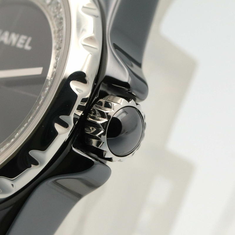 香奈兒 J12 XS 鑽石錶圈腕錶，陶瓷錶殼，鑲鑽，女士腕錶，黑色，H5235-5