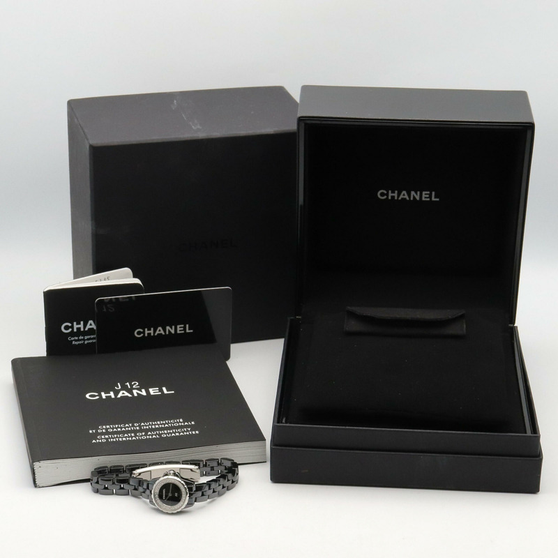 香奈兒 J12 XS 鑽石錶圈腕錶，陶瓷錶殼，鑲鑽，女士腕錶，黑色，H5235-9