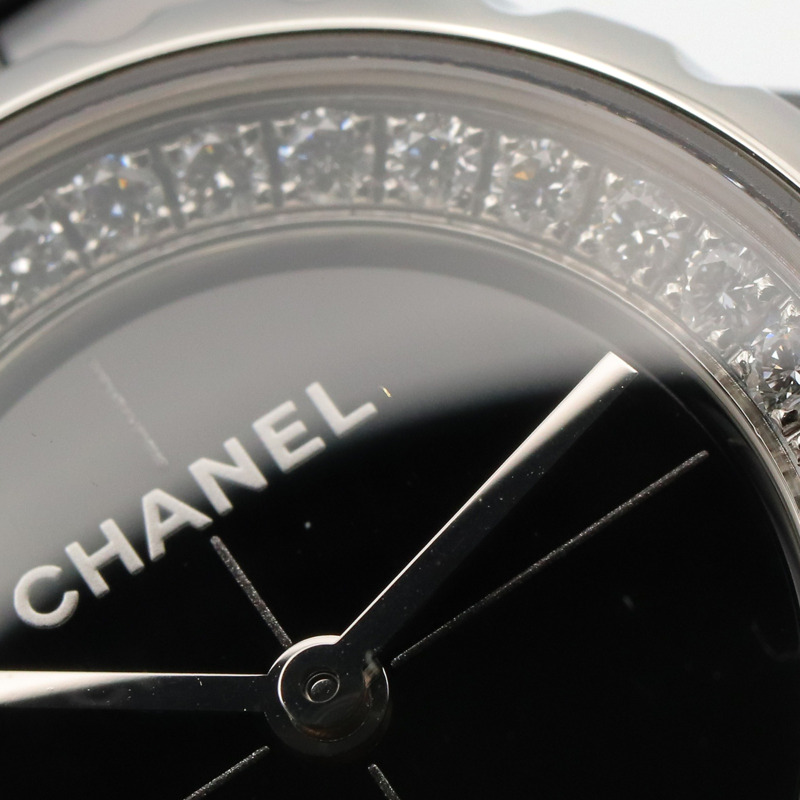 香奈兒 J12 XS 鑽石錶圈腕錶，陶瓷錶殼，鑲鑽，女士腕錶，黑色，H5235-10