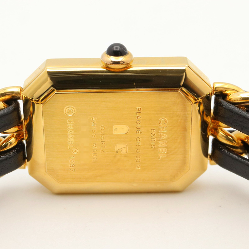 香奈兒 (Chanel) CHANEL Première M 系列腕錶，鍍金皮革錶帶，女士款，黑色，H0001-5