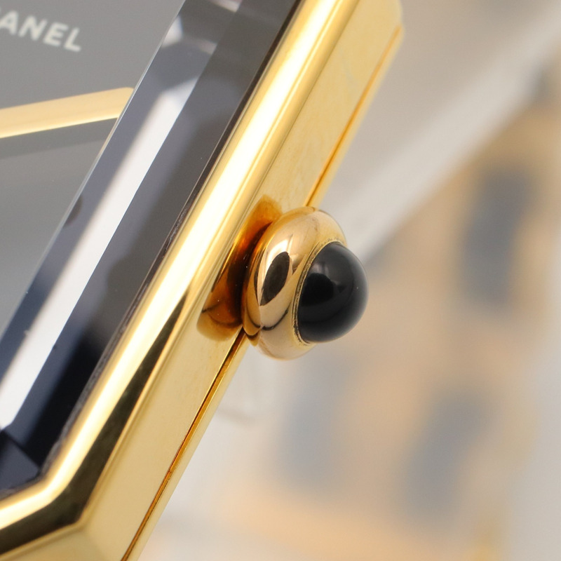 香奈兒 (Chanel) CHANEL Première M 系列腕錶，鍍金皮革錶帶，女士款，黑色，H0001-6