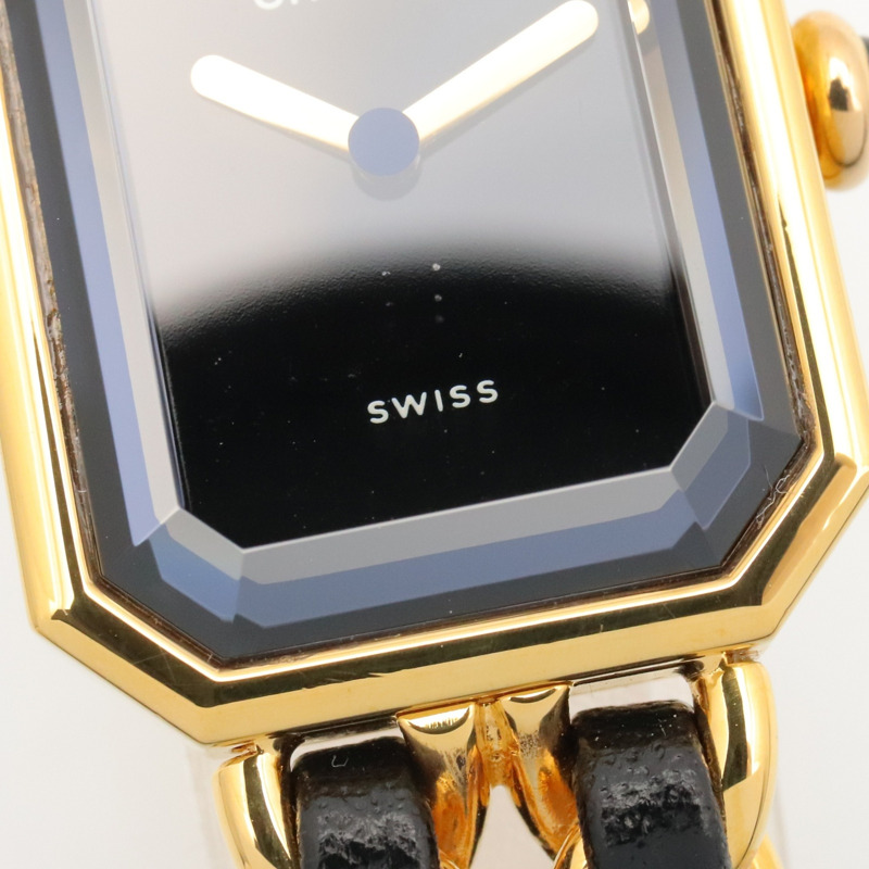 香奈兒 (Chanel) CHANEL Première M 系列腕錶，鍍金皮革錶帶，女士款，黑色，H0001-8