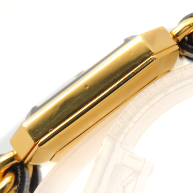 香奈兒 (Chanel) CHANEL Première M 系列腕錶，鍍金皮革錶帶，女士款，黑色，H0001-10