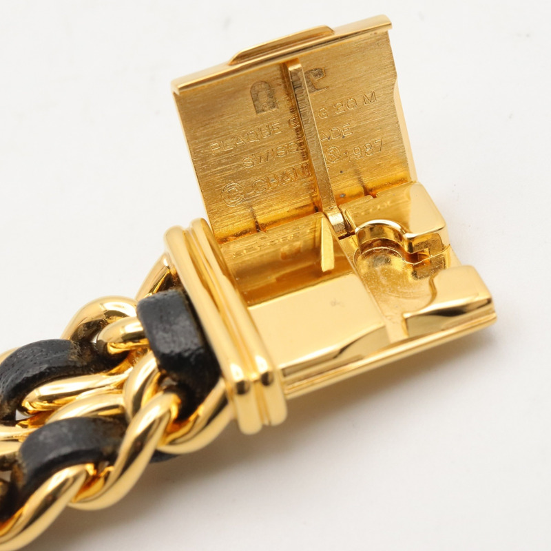 香奈兒 (Chanel) CHANEL Première M 系列腕錶，鍍金皮革錶帶，女士款，黑色，H0001-14