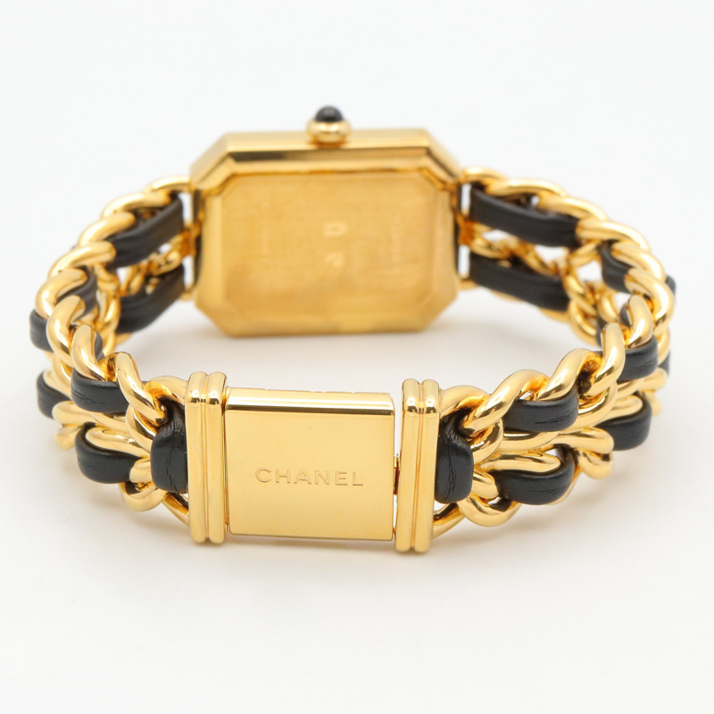 香奈兒 (Chanel) CHANEL Première S 女士腕錶，鍍金 (GP)，皮革錶帶，黑色，H0001-4
