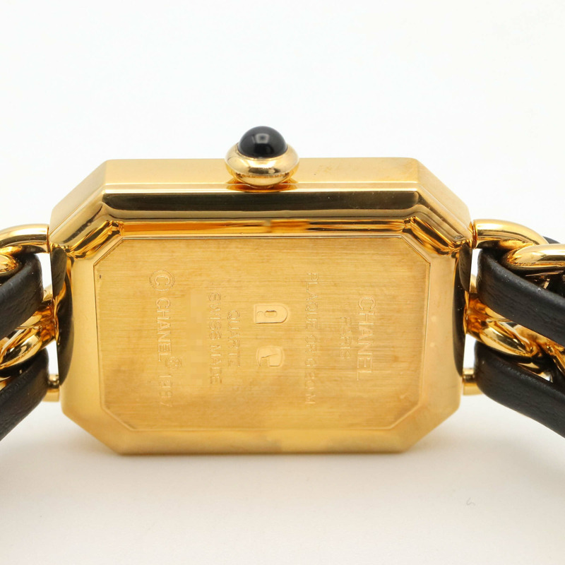 香奈兒 (Chanel) CHANEL Première S 女士腕錶，鍍金 (GP)，皮革錶帶，黑色，H0001-5