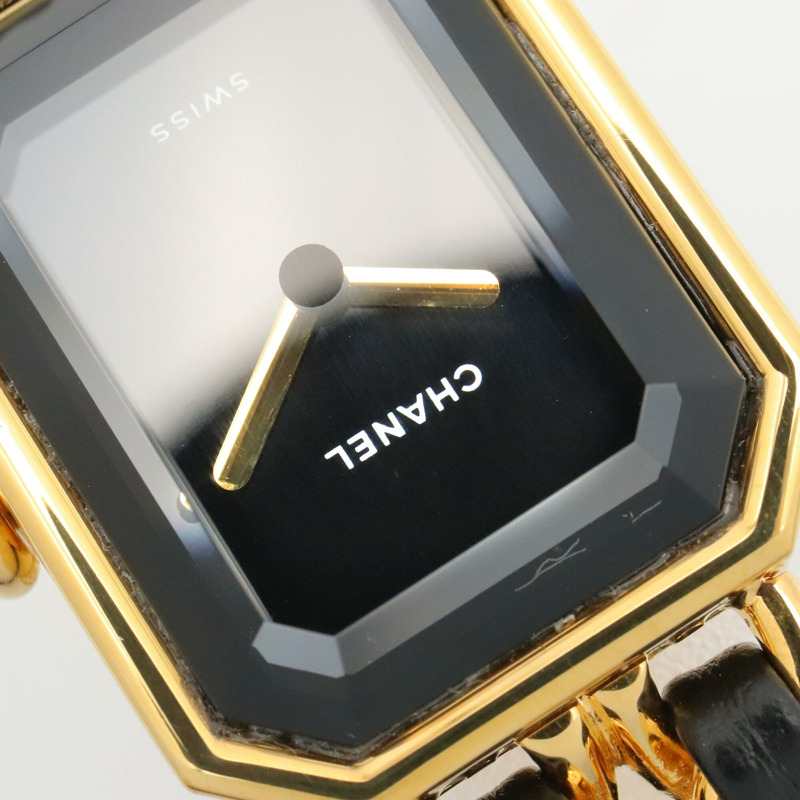 香奈兒 (Chanel) CHANEL Première S 女士腕錶，鍍金 (GP)，皮革錶帶，黑色，H0001-9