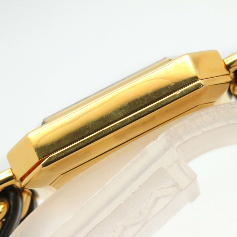 香奈兒 (Chanel) CHANEL Première S 女士腕錶，鍍金 (GP)，皮革錶帶，黑色，H0001-10