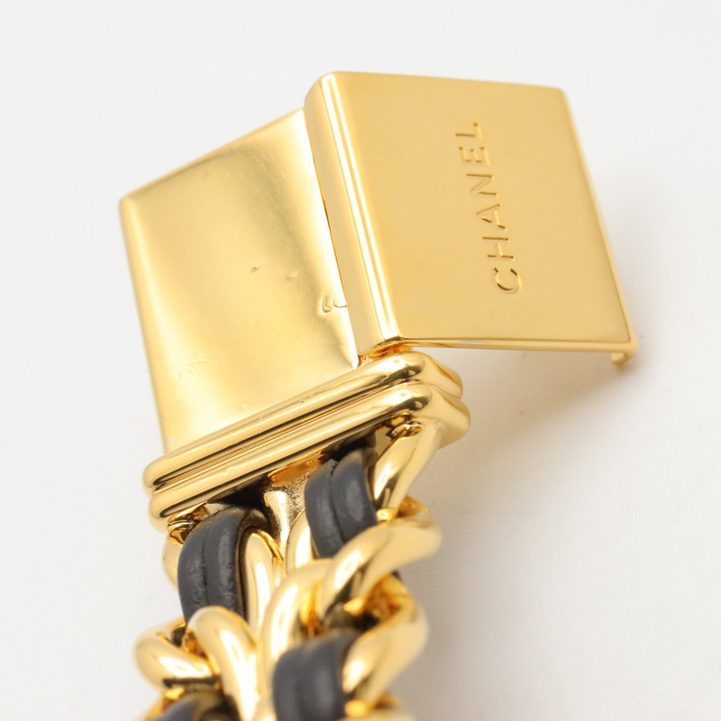 香奈兒 (Chanel) CHANEL Première S 女士腕錶，鍍金 (GP)，皮革錶帶，黑色，H0001-12