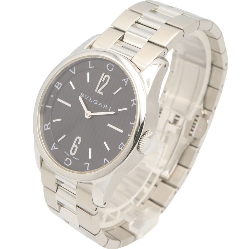 寶格麗 (Bulgari) Solo Tempo 系列腕錶，精鋼材質，男士腕錶，黑色，型號 ST37S-1