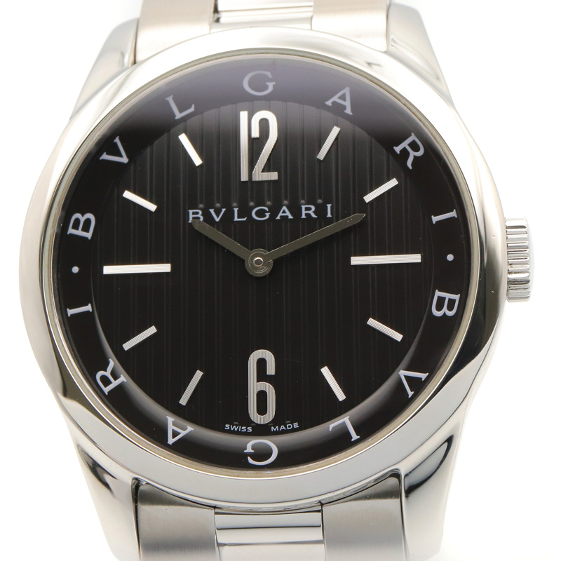 寶格麗 (Bulgari) Solo Tempo 系列腕錶，精鋼材質，男士腕錶，黑色，型號 ST37S-2