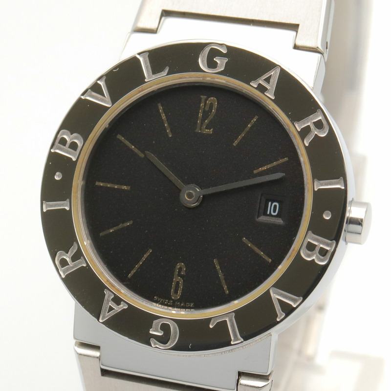 寶格麗 (Bulgari) BVLGARI 女士黑色不鏽鋼腕錶 BB26SSD-2