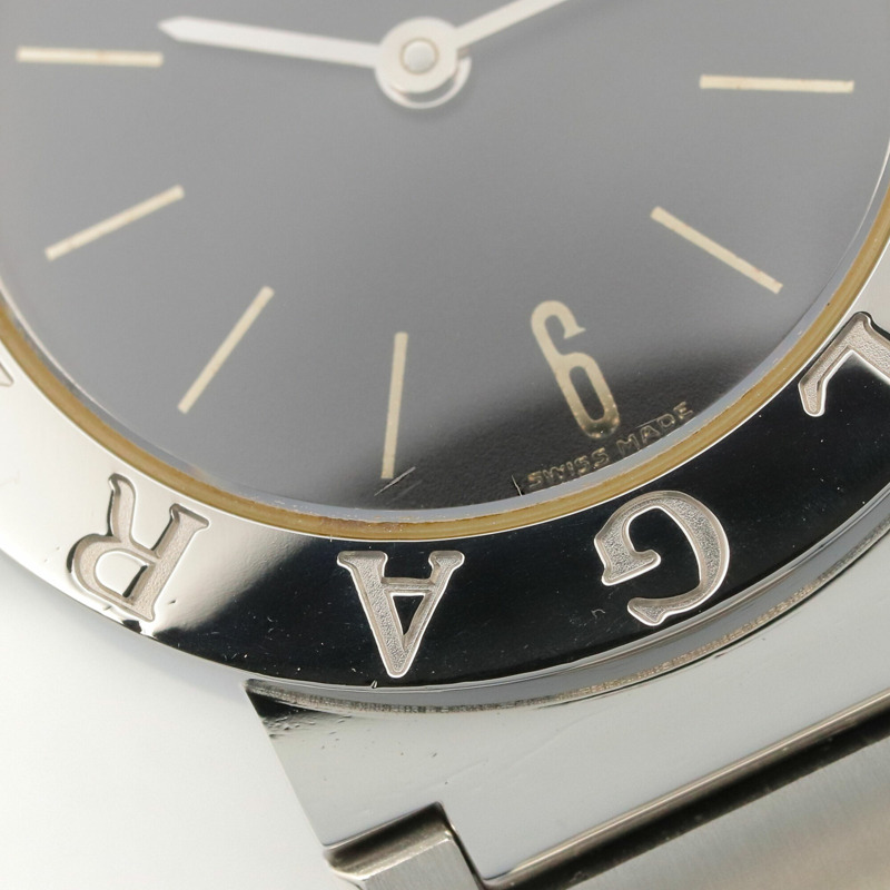 寶格麗 (Bulgari) BVLGARI 女士黑色不鏽鋼腕錶 BB26SSD-8
