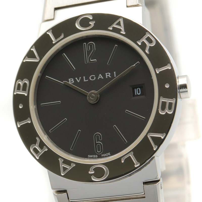 寶格麗 (Bulgari) BVLGARI 女士黑色不鏽鋼腕錶 BB26SS-2