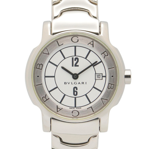 寶格麗 (Bulgari) Solo Tempo 系列腕錶，不鏽鋼材質，女士款，白色 (ST29S)