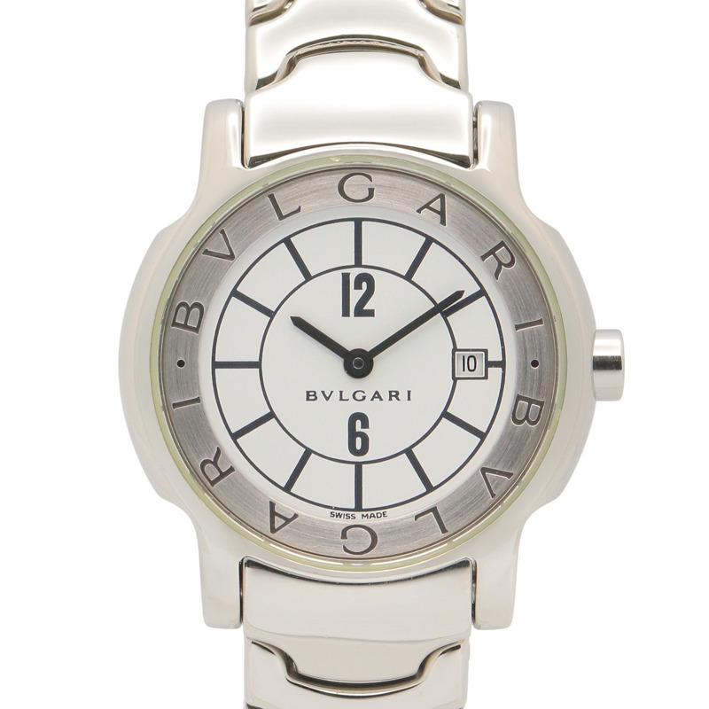 寶格麗 (Bulgari) Solo Tempo 系列腕錶，不鏽鋼材質，女士款，白色 (ST29S)-0