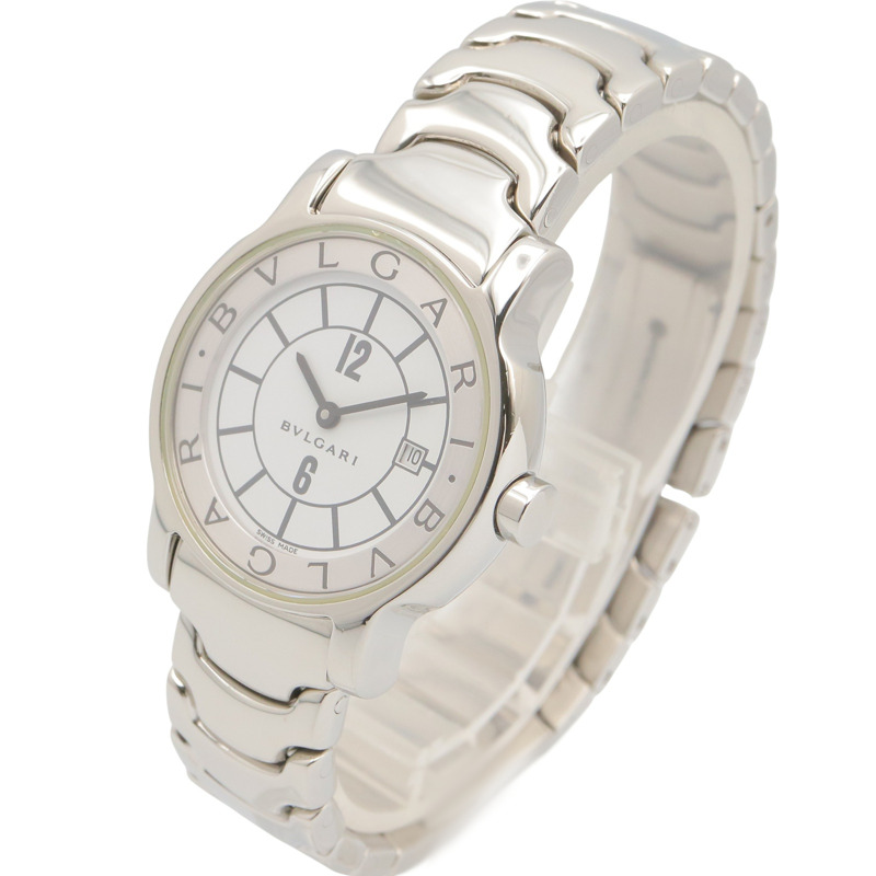 寶格麗 (Bulgari) Solo Tempo 系列腕錶，不鏽鋼材質，女士款，白色 (ST29S)-1