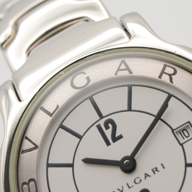 寶格麗 (Bulgari) Solo Tempo 系列腕錶，不鏽鋼材質，女士款，白色 (ST29S)-10