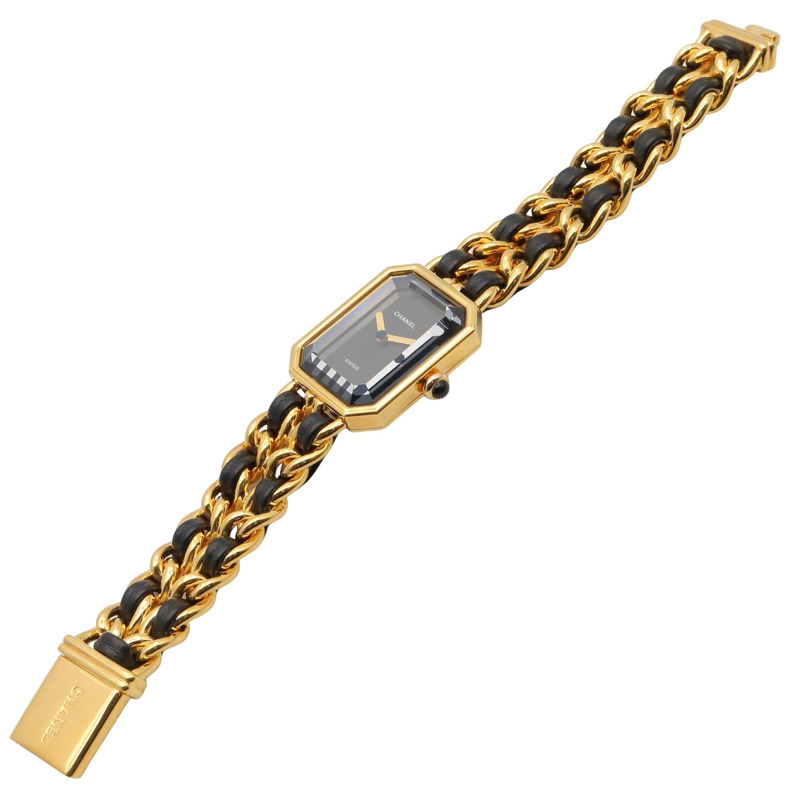 香奈兒 (Chanel) CHANEL Première S 女士腕錶，鍍金 (GP)，皮革錶帶，黑色，H0001-3