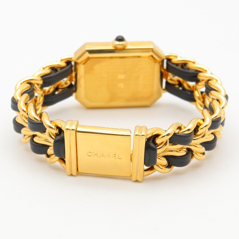 香奈兒 (Chanel) CHANEL Première S 女士腕錶，鍍金 (GP)，皮革錶帶，黑色，H0001-4