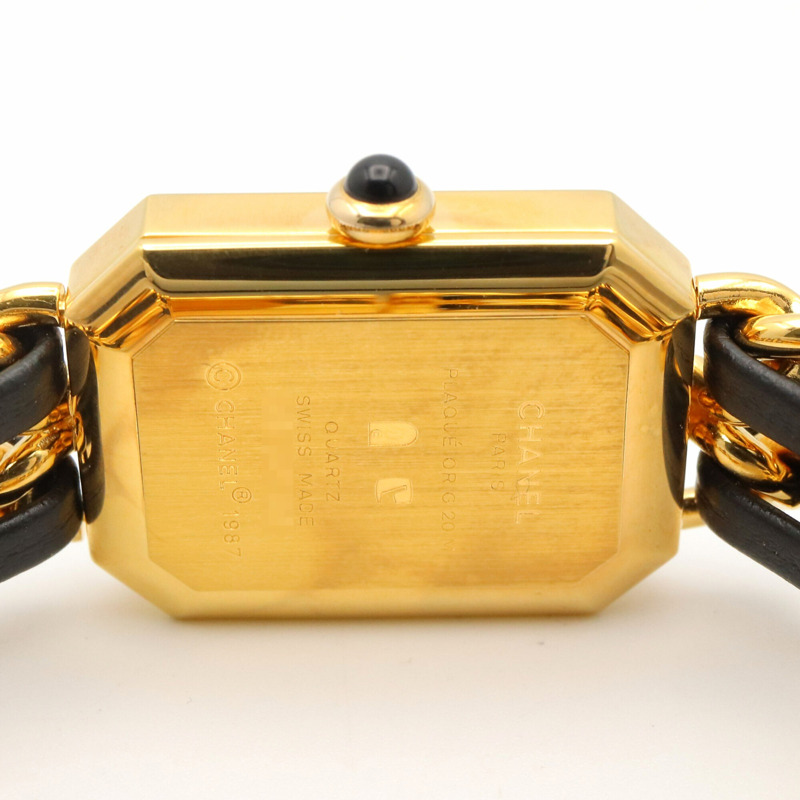 香奈兒 (Chanel) CHANEL Première S 女士腕錶，鍍金 (GP)，皮革錶帶，黑色，H0001-5