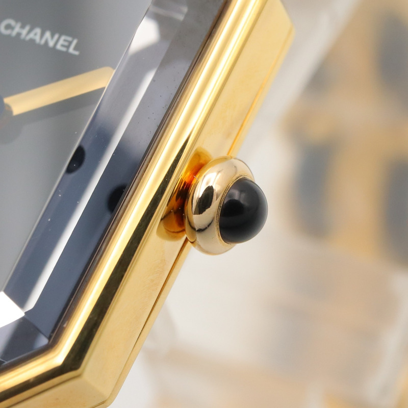 香奈兒 (Chanel) CHANEL Première S 女士腕錶，鍍金 (GP)，皮革錶帶，黑色，H0001-6