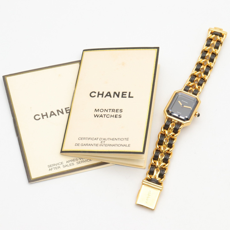 香奈兒 (Chanel) CHANEL Première S 女士腕錶，鍍金 (GP)，皮革錶帶，黑色，H0001-9