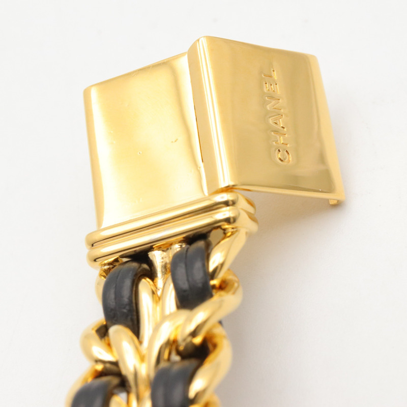 香奈兒 (Chanel) CHANEL Première S 女士腕錶，鍍金 (GP)，皮革錶帶，黑色，H0001-12