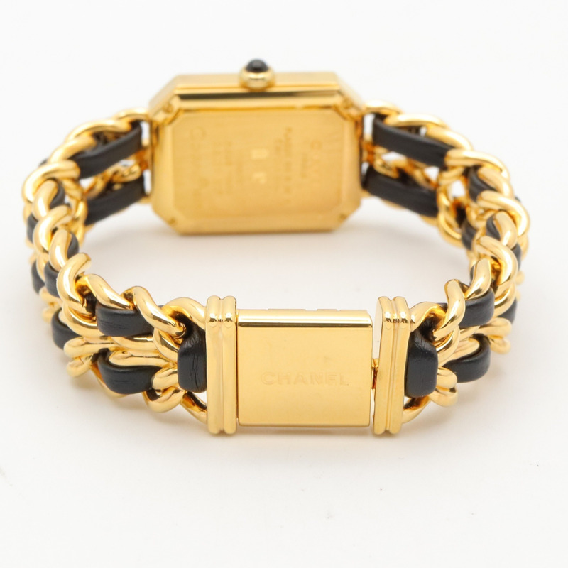 香奈兒 (Chanel) CHANEL Première M 系列腕錶，鍍金皮革錶帶，女士款，黑色，H0001-4