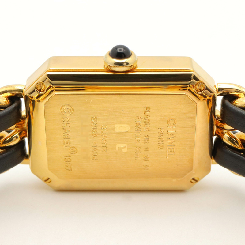 香奈兒 (Chanel) CHANEL Première M 系列腕錶，鍍金皮革錶帶，女士款，黑色，H0001-5