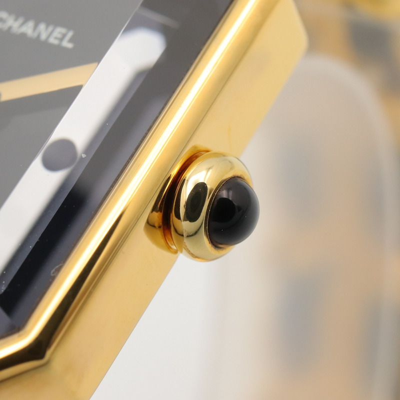 香奈兒 (Chanel) CHANEL Première M 系列腕錶，鍍金皮革錶帶，女士款，黑色，H0001-6