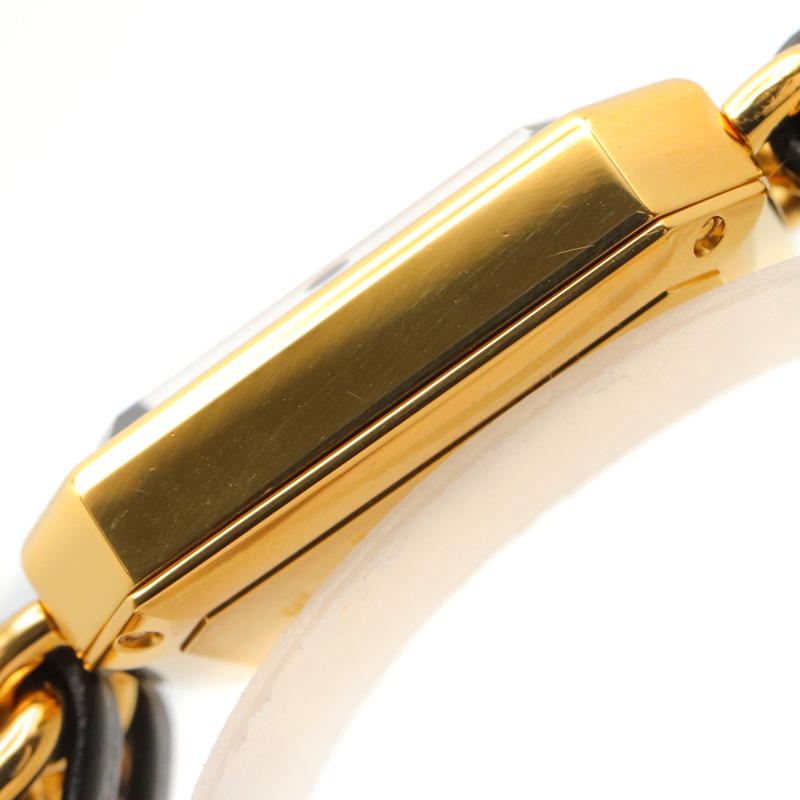 香奈兒 (Chanel) CHANEL Première M 系列腕錶，鍍金皮革錶帶，女士款，黑色，H0001-10