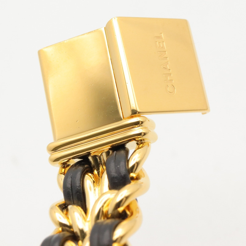 香奈兒 (Chanel) CHANEL Première M 系列腕錶，鍍金皮革錶帶，女士款，黑色，H0001-12