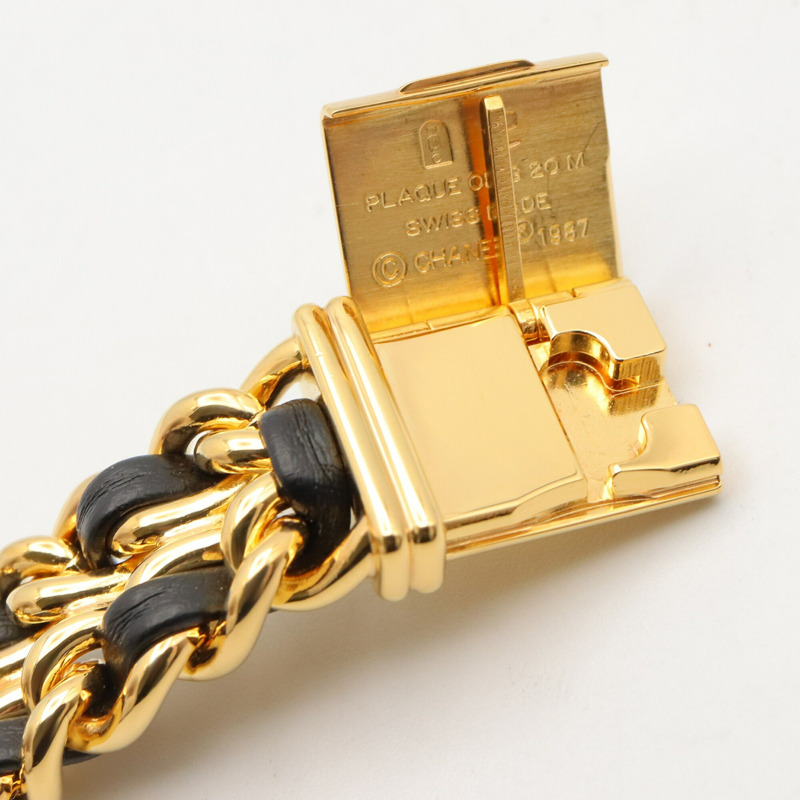 香奈兒 (Chanel) CHANEL Première M 系列腕錶，鍍金皮革錶帶，女士款，黑色，H0001-13