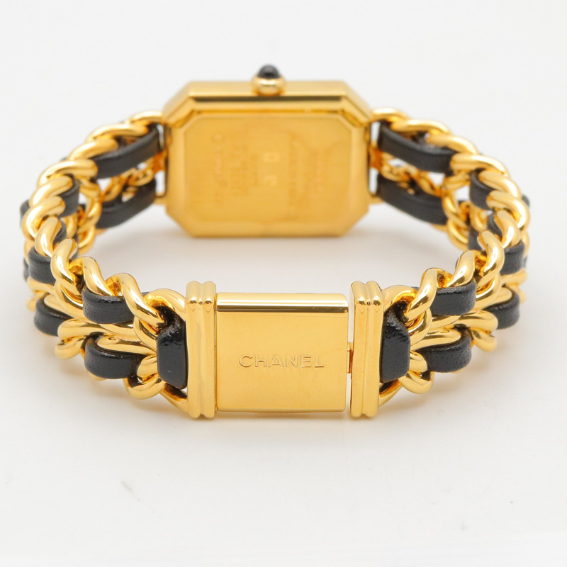 香奈兒 (Chanel) CHANEL Première M 系列腕錶，鍍金皮革錶帶，女士款，黑色，H0001-4