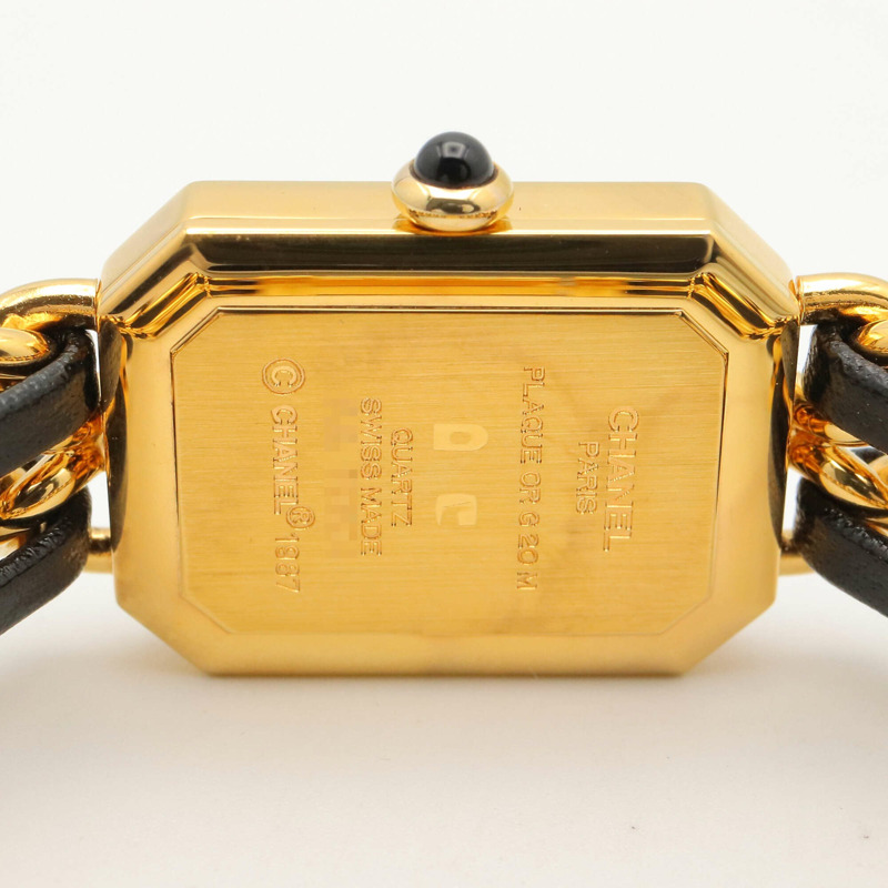 香奈兒 (Chanel) CHANEL Première M 系列腕錶，鍍金皮革錶帶，女士款，黑色，H0001-5