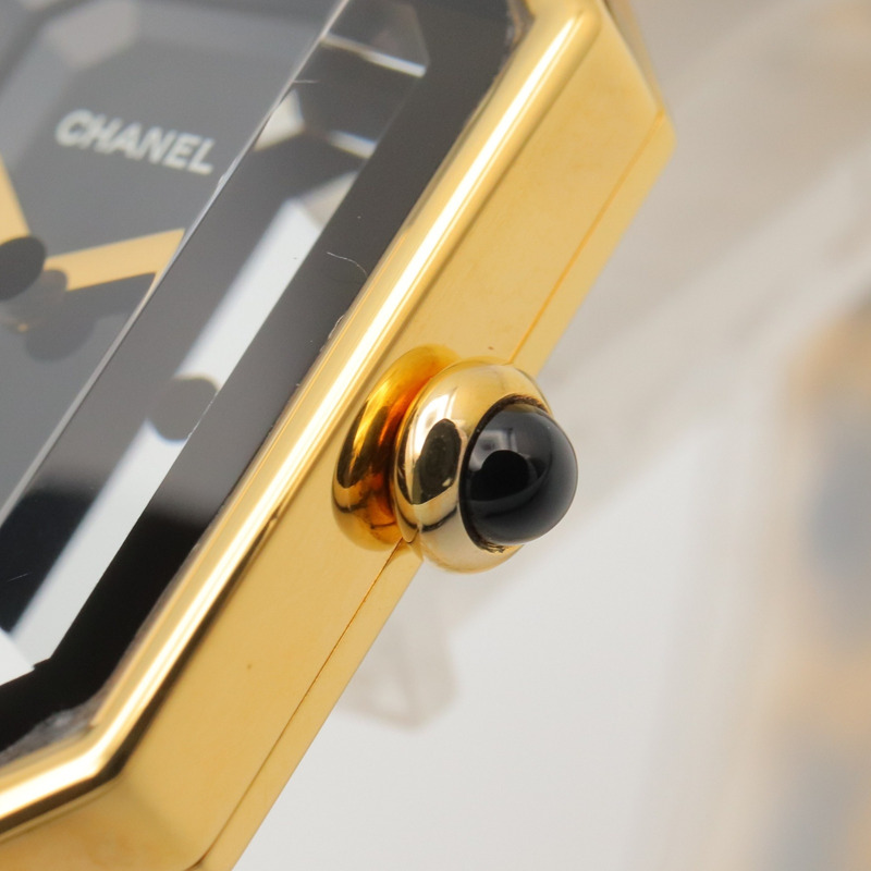 香奈兒 (Chanel) CHANEL Première M 系列腕錶，鍍金皮革錶帶，女士款，黑色，H0001-6