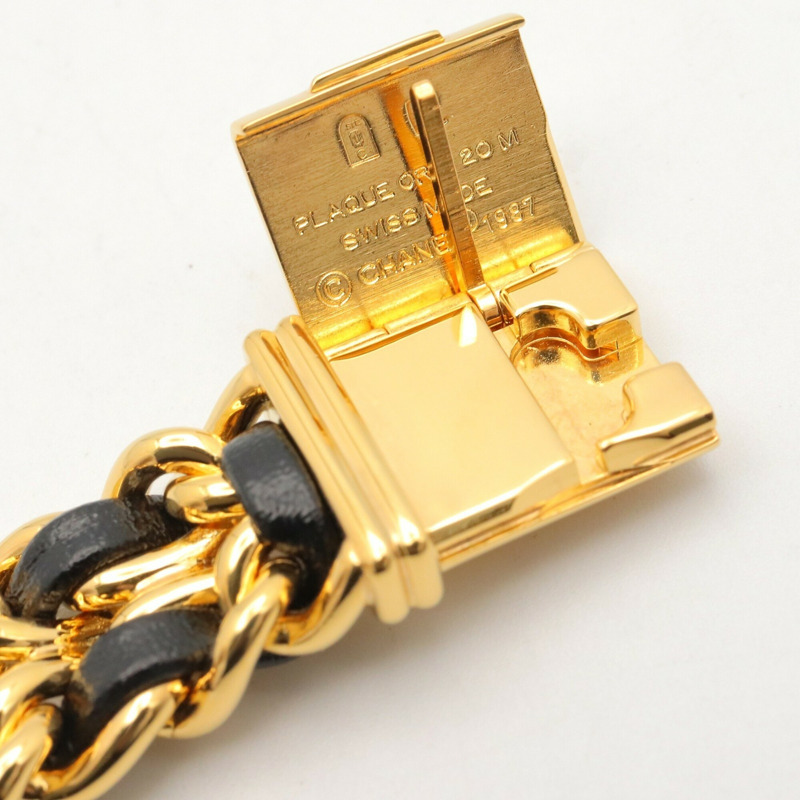 香奈兒 (Chanel) CHANEL Première M 系列腕錶，鍍金皮革錶帶，女士款，黑色，H0001-11