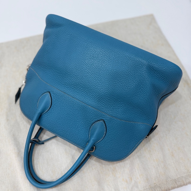 hermes 愛馬仕 bolide 35 松石藍 牛仔藍 保齡包 手提包 肩背包 側背包 斜背包-11