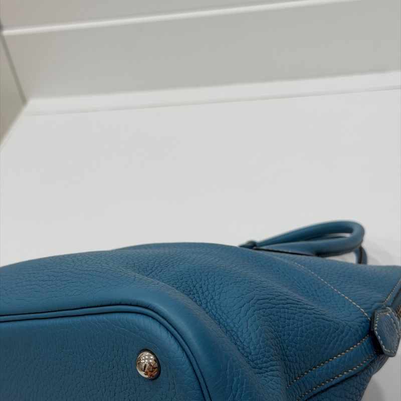 hermes 愛馬仕 bolide 35 松石藍 牛仔藍 保齡包 手提包 肩背包 側背包 斜背包-15