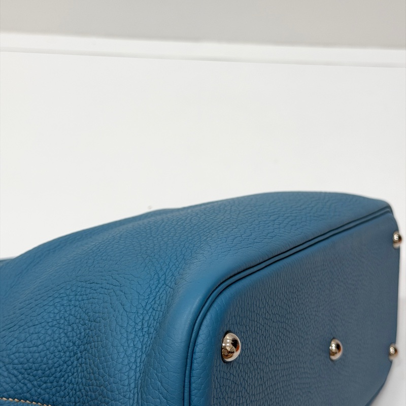 hermes 愛馬仕 bolide 35 松石藍 牛仔藍 保齡包 手提包 肩背包 側背包 斜背包-16