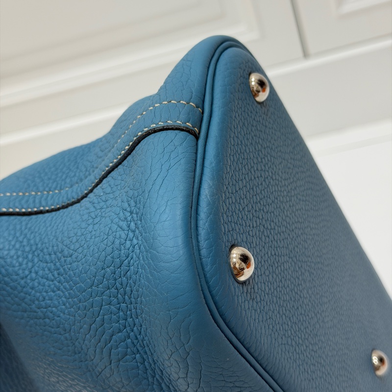 hermes 愛馬仕 bolide 35 松石藍 牛仔藍 保齡包 手提包 肩背包 側背包 斜背包-17