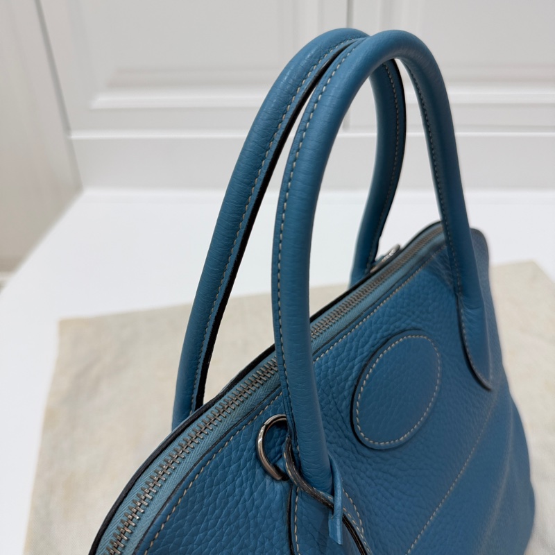 hermes 愛馬仕 bolide 35 松石藍 牛仔藍 保齡包 手提包 肩背包 側背包 斜背包-21