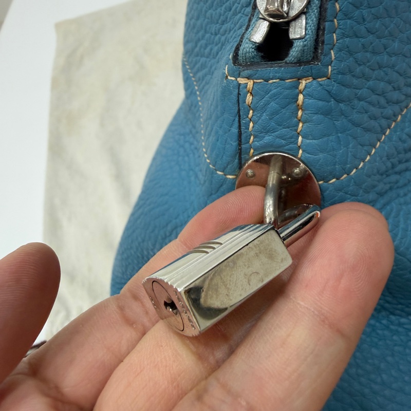 hermes 愛馬仕 bolide 35 松石藍 牛仔藍 保齡包 手提包 肩背包 側背包 斜背包-26