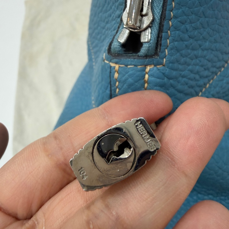 hermes 愛馬仕 bolide 35 松石藍 牛仔藍 保齡包 手提包 肩背包 側背包 斜背包-27