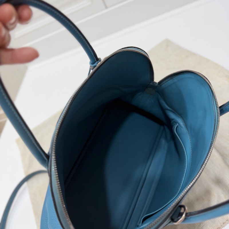 hermes 愛馬仕 bolide 35 松石藍 牛仔藍 保齡包 手提包 肩背包 側背包 斜背包-36