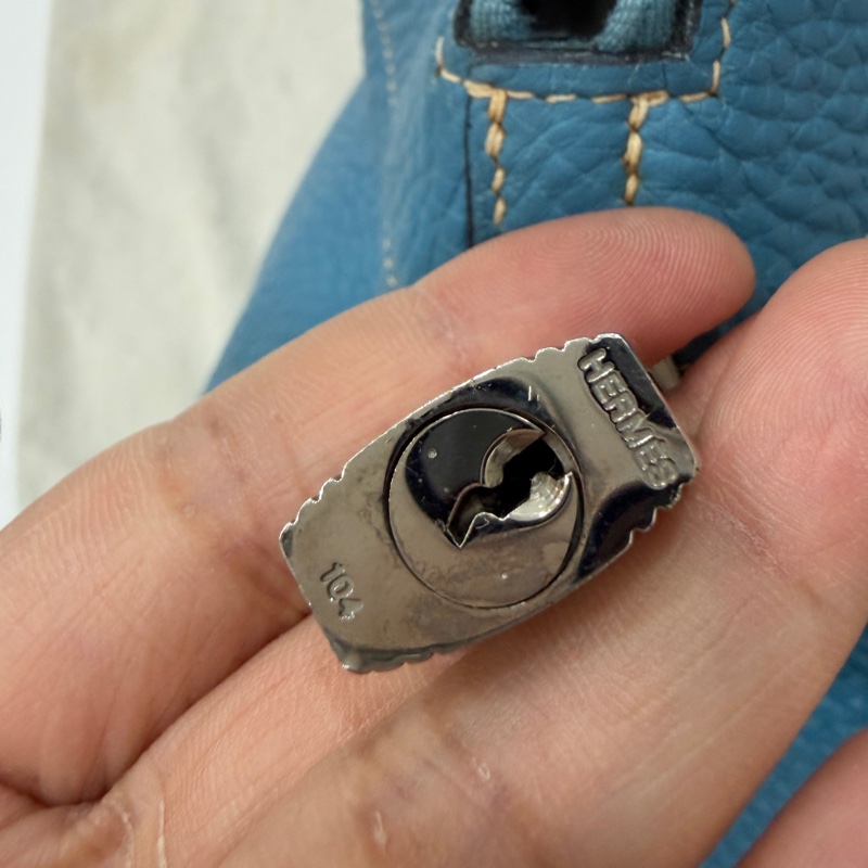 hermes 愛馬仕 bolide 35 松石藍 牛仔藍 保齡包 手提包 肩背包 側背包 斜背包-49