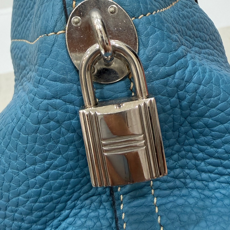 hermes 愛馬仕 bolide 35 松石藍 牛仔藍 保齡包 手提包 肩背包 側背包 斜背包-51